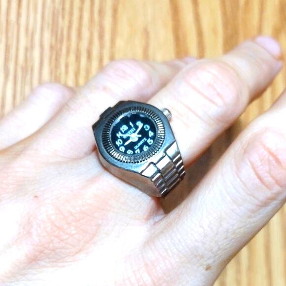 Silver Ring Watch Stainless Stretch Band Mens Womans Christmas Birthday Gift NEW
